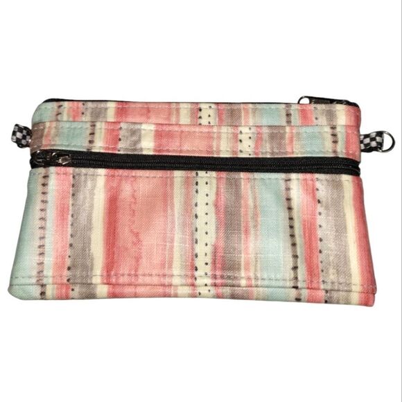 Silver Plum Designs Handmade Wallet Bag Watercolor Look Coated Canvas - Picture 2 of 9